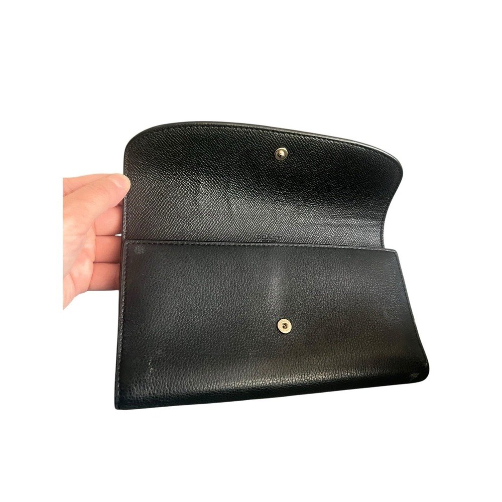 Coach Black Envelope Trifold Wallet for Women with Card Pockets, Zipper Pocket - Picture 8 of 14
